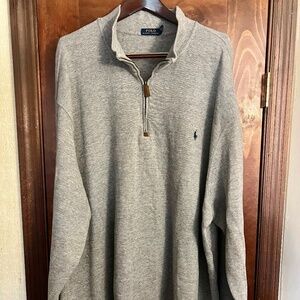 Polo Ralph Lauren Sweatshirt Men 4XLT Gray Big Tall 1/4 Zip Pony Logo